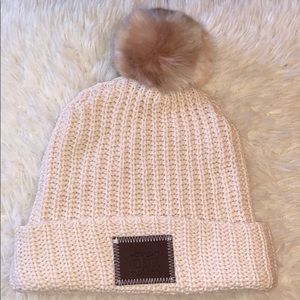 Love Your Melon blush Pom beanie with blush Pom